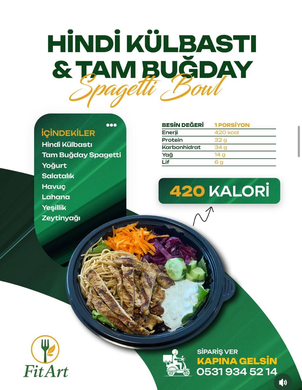 Hindi Külbastı & Tam Buğday Spagetti Bowl 